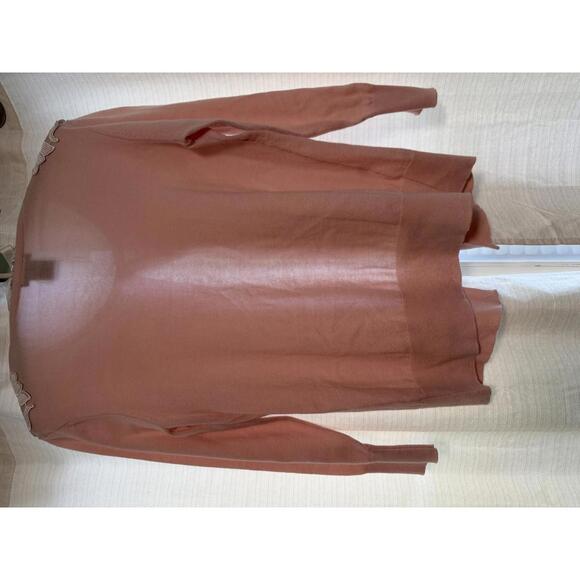 Ann‎ Taylor Pink and While Lace Cardigan  Size Small - Picture 5 of 5